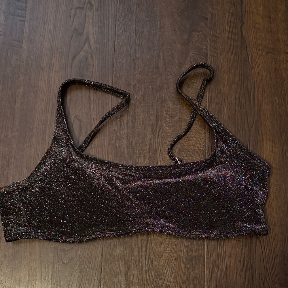 Sparkly Black Bikini Top